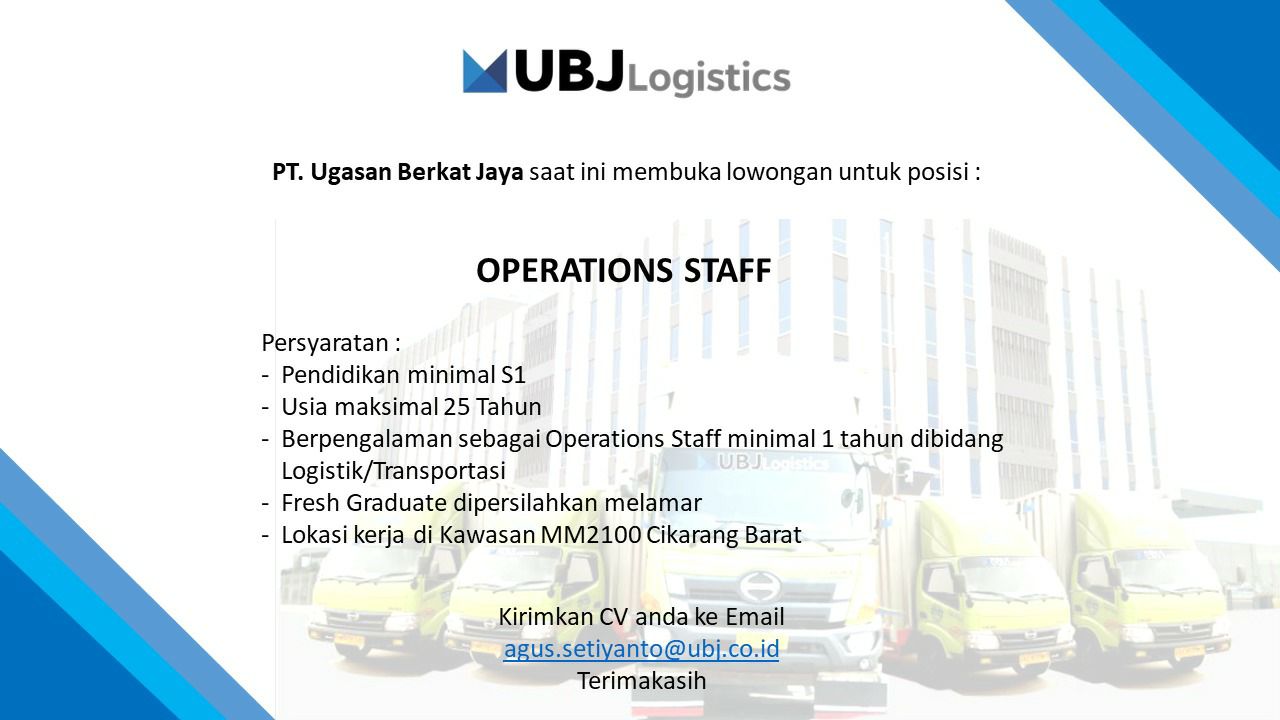 Lowongan Kerja PT. Ugasan Berkat Jaya