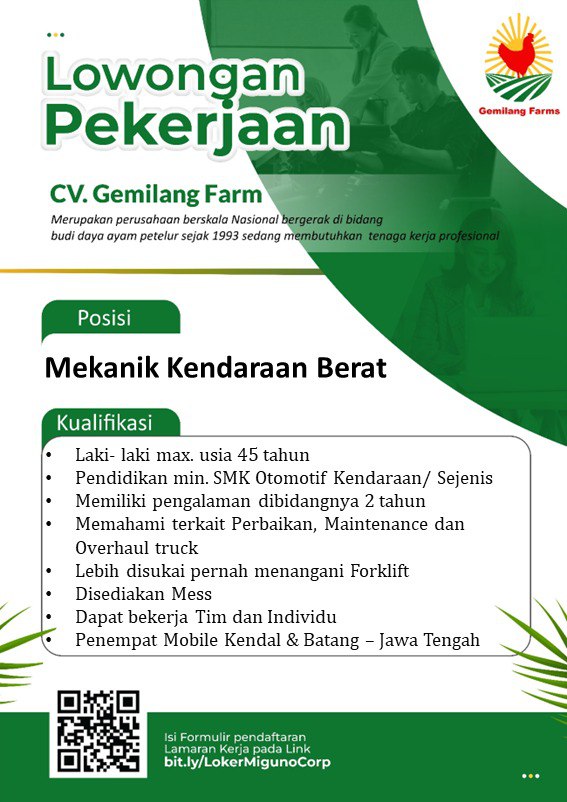 Lowongan Pekerjaan CV. Gemilang Farm