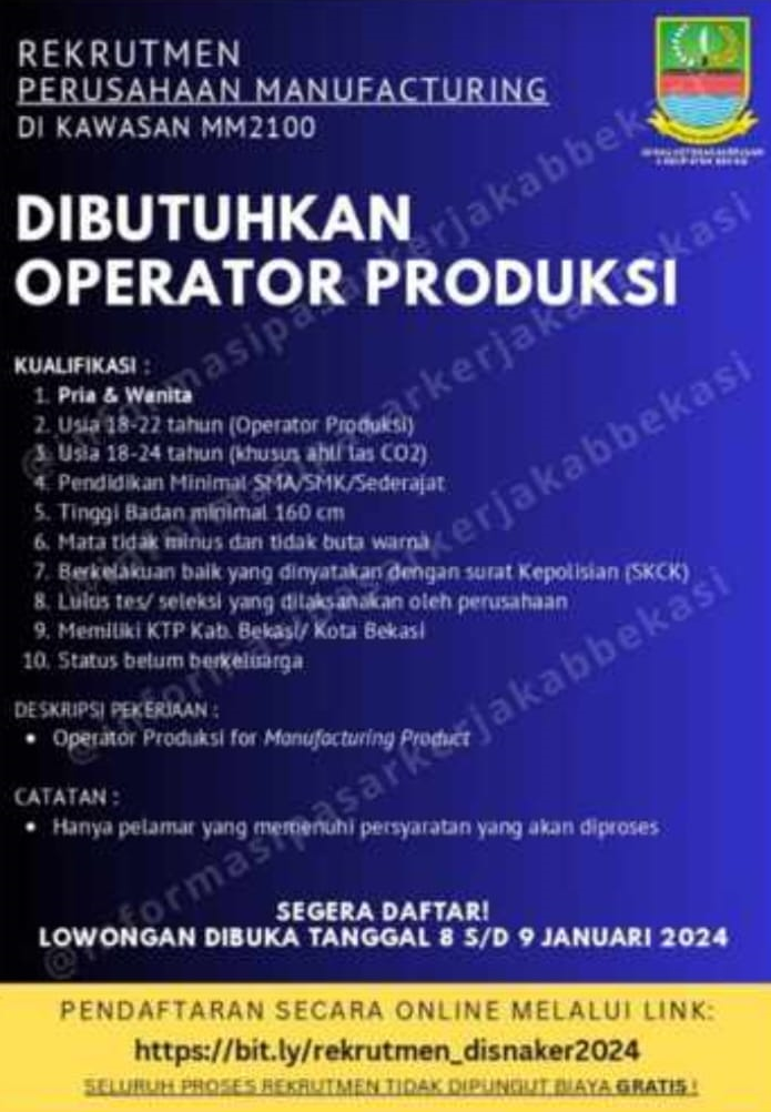 REKRUTMEN PERUSAHAAN MANUFACTURING DI KAWASAN MM2100
