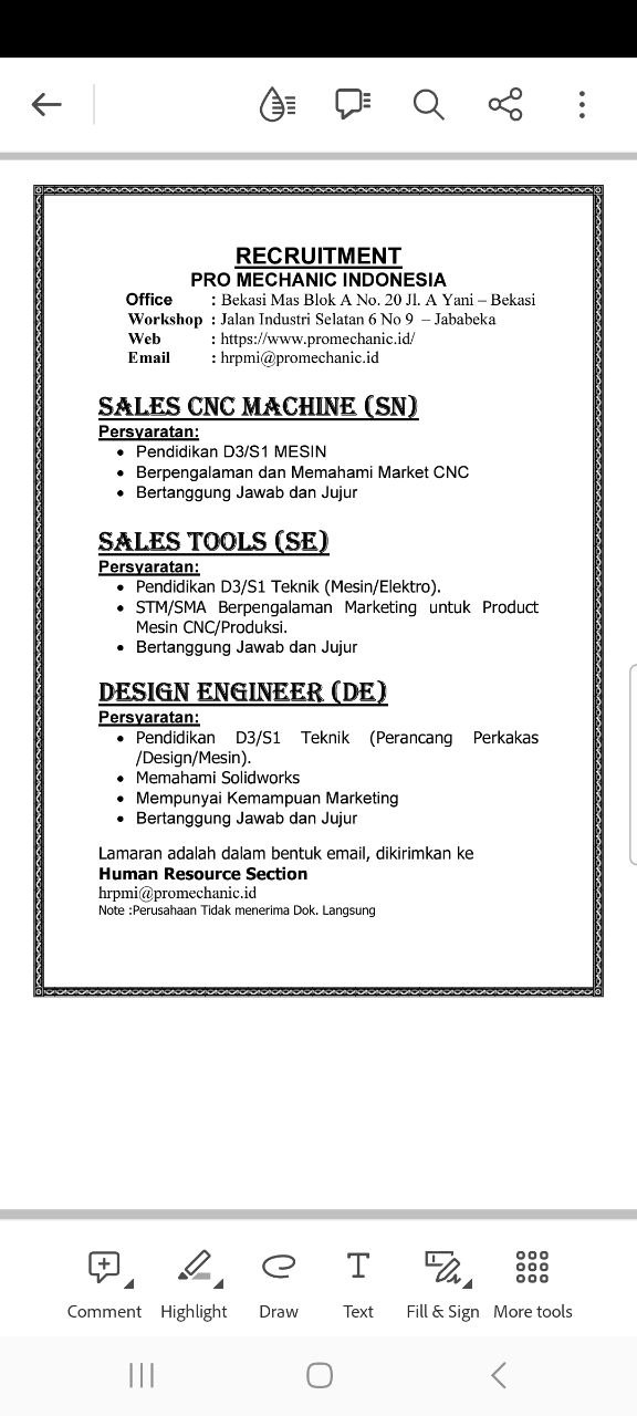 LOWONGAN KERJA PRO MECHANIC INDONESIA