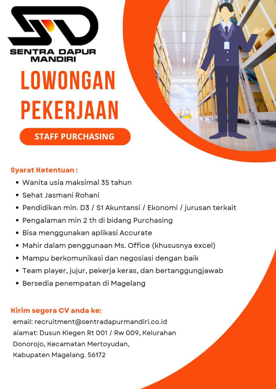 LOWONGAN KERJA SENTRA DAPUR MANDIRI