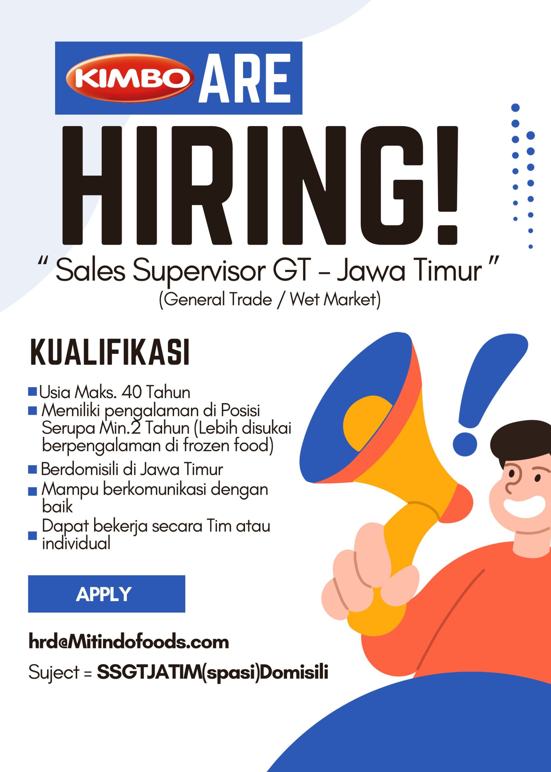 Lowongan Kerja PT. Madusari Nusaperdana (KIMBO)