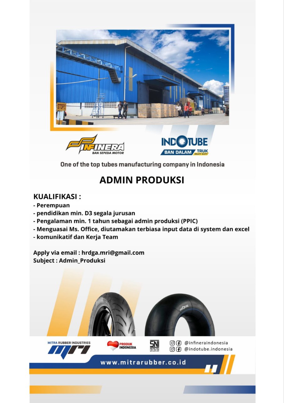 Lowongan Kerja PT. Mitra Rubber Industries (PT.MRI)
