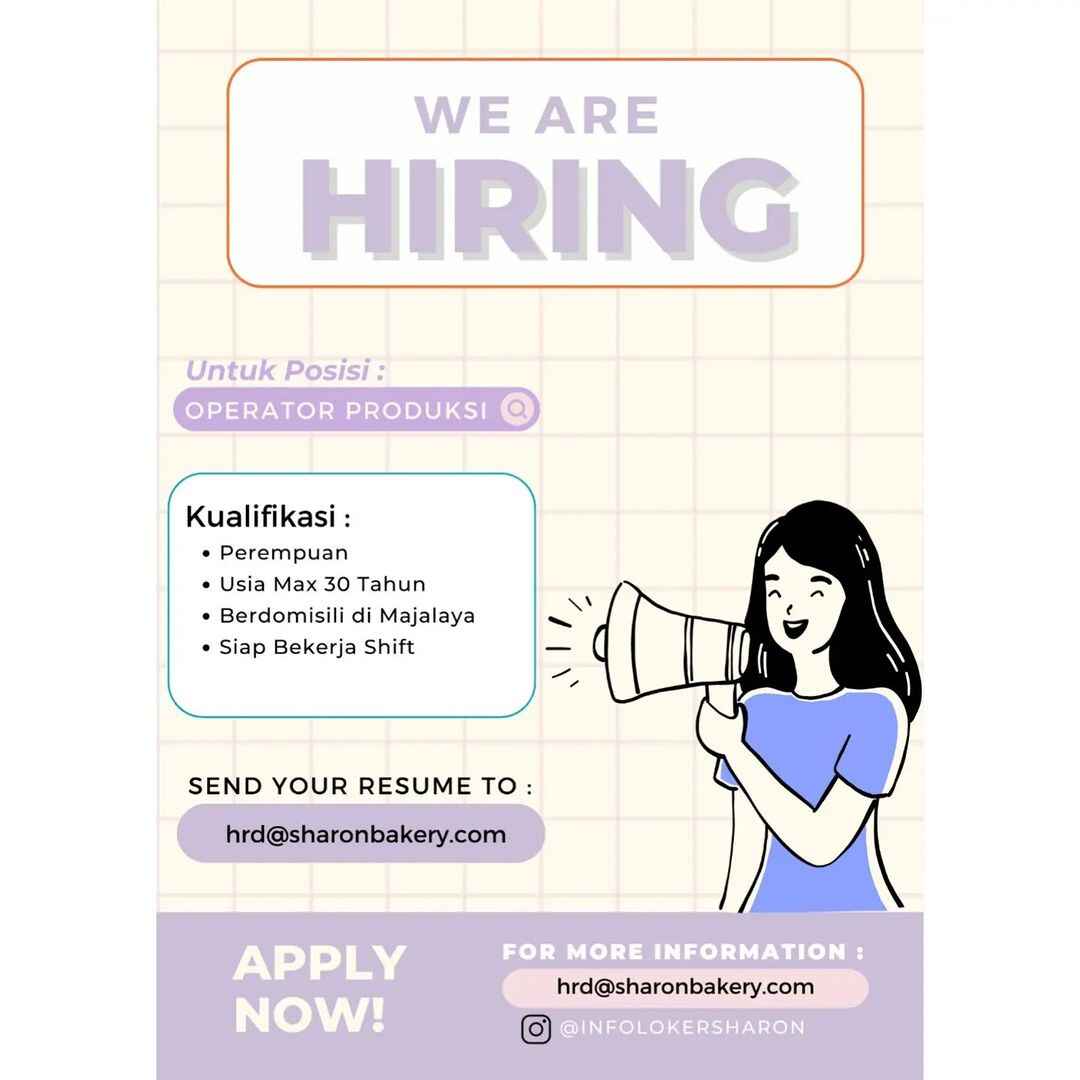 Lowongan Kerja PT. Multi Star Rukun Abadi (Sharon Bakery)