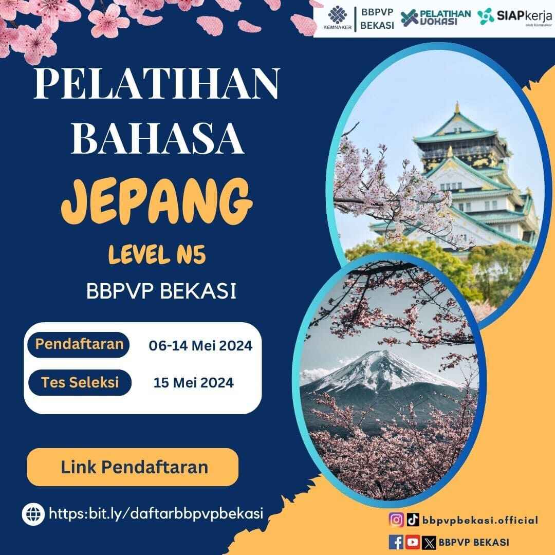 PELATIHAN BAHASA JEPANG LEVEL N5 BBPVP BEKASI